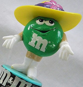 M&M's Candy Tube Topper (Green w/ yellow hat & flower)