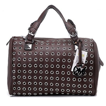 Michael Kors Grayson Grommet Large Coffee Satchel Bag