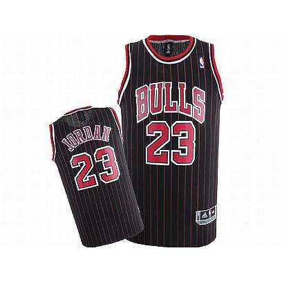 Michael Jordan #23 Black Adidas NBA Bulls Jerseys Red Strip And Red White Numbers