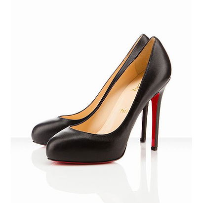 Black Christian Louboutin New Declic 120mm Leather Pumps Red Sole Shoes