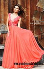 Sherri Hill 11269 Coral Beading V-Neck Long Lace Prom Dress 2015