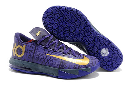 2014 Nike Zoom KD VI 6 BHM Mens Shoe - Color: Purple Venom/Metallic Gold-Purple Dynasty