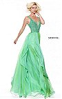 Cheap Green Sherri Hill 50801 V-Neck Rhinestones A-line Evening Dress 2017