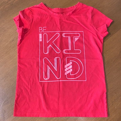 Cat & Jack Red & Pink “Be Kind” T-Shirt XS 4/5 EUC Cat & Jack