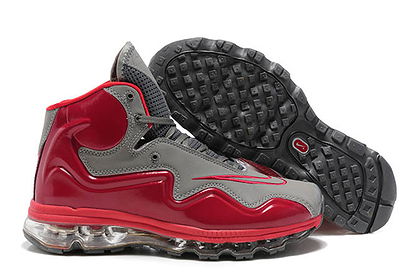 Cool Grey Hyper Red Air Max Flyposite Basketball Sneakers