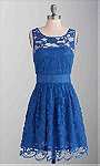 Blue Lace Short Bridesmaid Dress KSP287