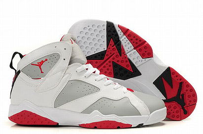 Mens Red White Air Jordan 7 Sport NBA Shoes