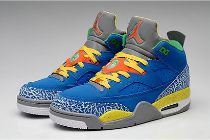 Men Size Jordan Son Of Mars Low Shoes Do the Right Thing Game Royal Blue and Tour Yellow and Grey Cement/White