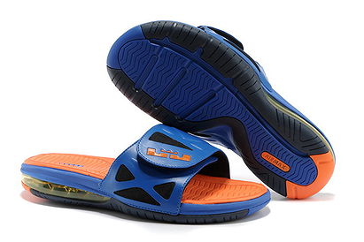 Cheap Men Shoes Blue/Orange/Black Nike Air Lebron 10(X) Slippers Sale