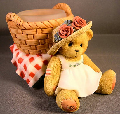 Cherished Teddies - Girl With Basket (Candle Holder)