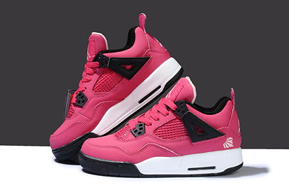 Cheap Online Jordan 4 Women Basketball Pink/Black/White Sneaker