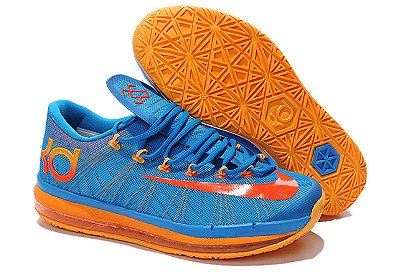Nike Zoom KD 6 Elite Sneakers Color: Photo Blue/Team Orange and Atomic Mango - Men Size