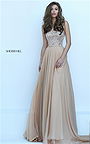 Gold Strapless Beaded 2016 Prom Dress Open Back Sherri Hill 50305 Online