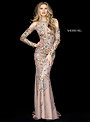 Lovely Cold Shoulder Sherri Hill 51486 Beaded Long Sleeves Nude Long Tulle Homecoming Dresses Sale [Nude Sherri Hill 51486] - $350.00 : 2017 Homecoming Dress Custom,Prom Dresses Outlet,Dresses Styles 
