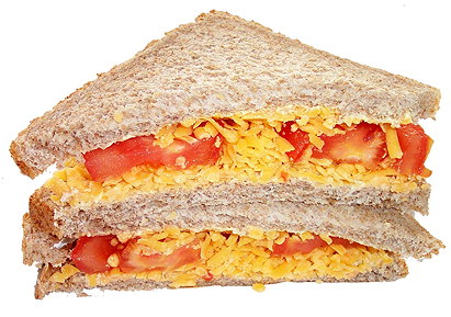 Cheddar Cheese and Tomato Sandwich