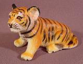 Tiger Figurine - Rubber Tiger Cub Sitting
