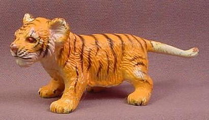 Tiger Figurine - Rubber Tiger Cub Standing