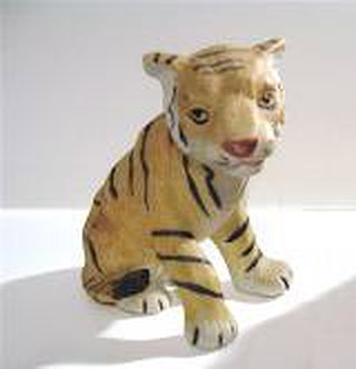 Tiger Figurine - Sitting Tiger, Porcelain (Enesco)