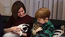 Maia Sandu Pets a Cat
