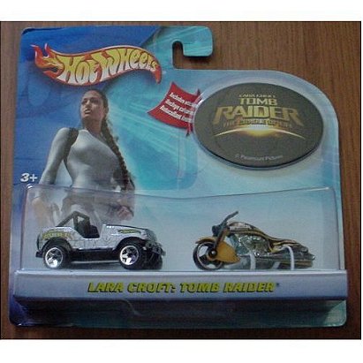 Hot Wheels Tomb Raider Lara Croft 2 Car Set Jeep Scorchin' Scooter