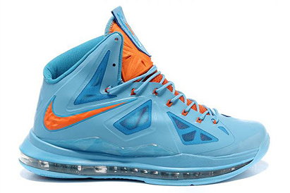 Air Max Lebron 10 Jade Blue/Orange Nike Mens Size Shoes