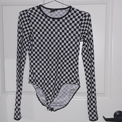Rue21 Checkered Long Sleeved Bodysuit