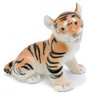 Tiger Figurine - Tiger Cub, sitting down (Lomonosov)