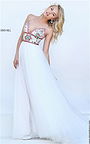 2016 Sherri Hill 50474 Ivory/Multi Beaded V-Neck Open Back Long Prom Dress