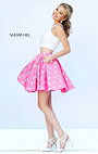 Cheap Ivory/Pink Beaded Polka Dot Cocktail Dress By Sherri Hill 32244