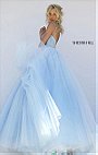 Sherri Hill 50008 High Neck 2016 Chiffon Long Blue Evening Gowns Beaded Pattern