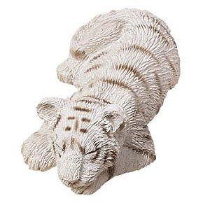 Tiger Figurine - Tiger Cub Snoozer, White (Sandicast)