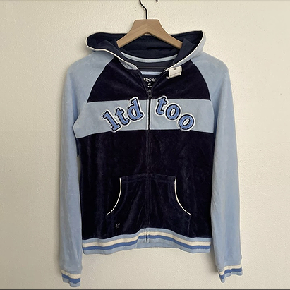 Vtg Y2k Dead Stock Limited Too Velour Jacket Hoodie...