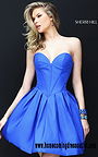 2016 Sherri Hill 50501 Strapless Low Back Short Royal Homecoming Dress