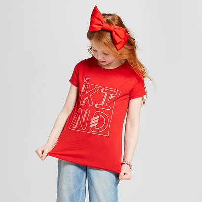Girls' Short Sleeve Be Kind Graphic T-Shirt - Cat & Jack™ Red XL