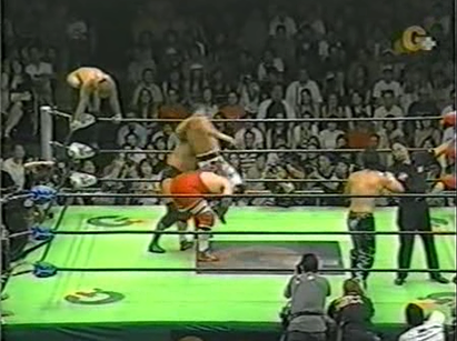 Kenta Kobashi, Tamon Honda, KENTA & Naomichi Marufuji vs. Jun Akiyama, Akitoshi Saito, Makoto Hashi, & Yoshinobu Kanemaru (8/23/03)