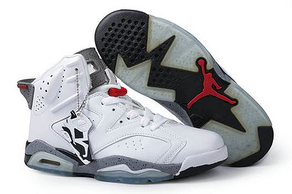 WhiteGrey Nike Air Jordan Retro VI6 Men Sneaker