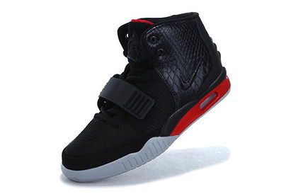 Air Yeezy 2 Basketball Men Shoes with Black and Varsity Red and Stealth Grey - Glow In Dark