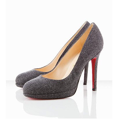 Christian Louboutin New Simple 120mm Flannel Pumps Grey