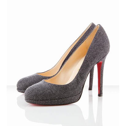 Christian Louboutin New Simple 120mm Flannel Pumps Grey