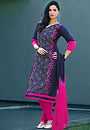 Blue Color Poly Cotton Designer Salwar Kameez