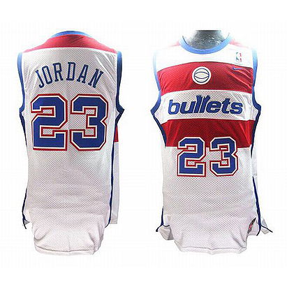 Bullets Jordan 23 White Red Nike Jersey Blue Number