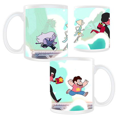 Steven Universe Cast Running White Mug