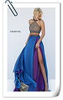 2016 Sherri Hill 50042 Two-Tone Halter Open Back Beaded Slit Prom Gown