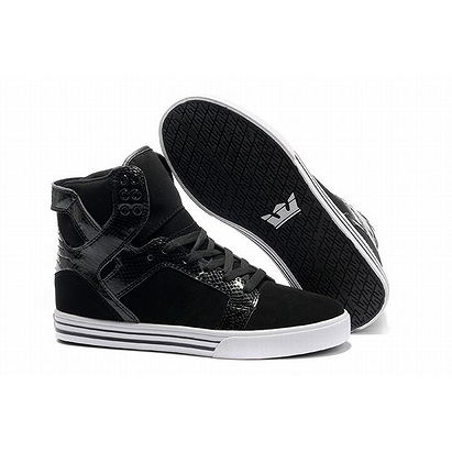 Black High Top Skate Shoes Supra Skytop Mens