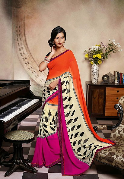 Multi Color Georgette Designer Saree