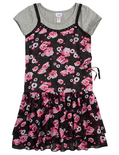 Floral Print 2fer Dress