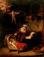 REMBRANDT : The Holy Family with Angels, 1645