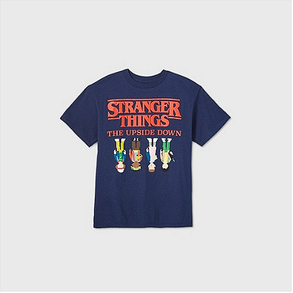 Boys' Netflix Stranger Things 'The Upside Down' Short Sleeve Graphic T-Shirt - Blue