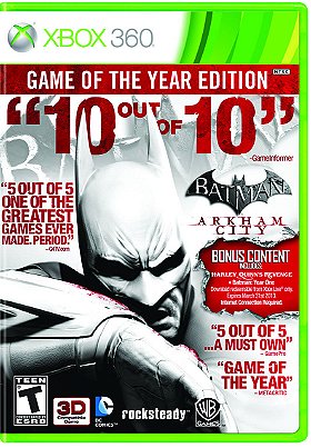 Batman Arkham City - Game of the Year Edition. (Includes DLC Characters/harley Quinns Revenge)