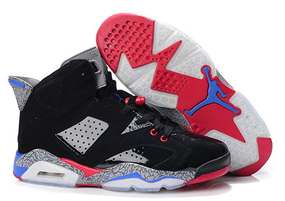 2012 Jordan 6(VI) Black Red Grey Stria Nike Mens Size Basketball Shoes